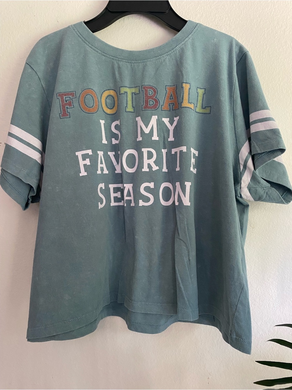 “Football Is My Favorite Season" Short Sleeve Tea- Green t shirt